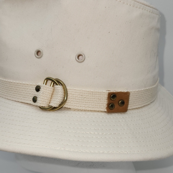 Dorfman Pacific DPC Men's Cotton Twill Belted Safari Hat Size Small Cream. - Picture 3 of 10